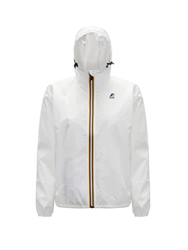 Image of K-Way LE Vrai 3.0 Claudette The strength of this model is the small volume that occupies once folded and packed into one of the two pockets. Ripstop fabric waterproof, water repellent., 001 White, L