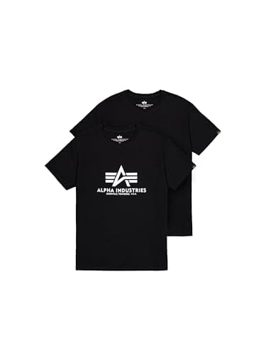 Image of Alpha Industries Basic T 2 Pack T-Shirt for Men Black