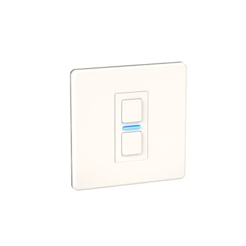 Image of Lightwave LP21WHMK2 Smart Dimmer with Energy Monitoring, 1 Gang, White Metal - Works with Alexa, Google Assistant, HomeKit. iOS & Android Compatible