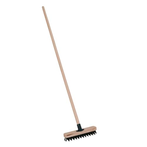 Image of CHARLES BENTLEY Broom, Castle Fill, Deck Broom, Wooden Handle, 4ft Handle, 11 Inch, Practical Outdoor Brush, Brush, Decking, Patio, Driveway, Garden (128x28x6cm)