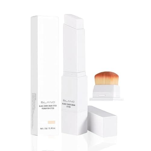 Image of Colour Changing Foundation Stick,Full Coverage Foundation Sti/ck with Found/ation Brush,2-In-1 Concealer Cream Sti/ck,Found/ation for Mature Skin,Waterproof Long-Lasting Concealer Stick(Fair)