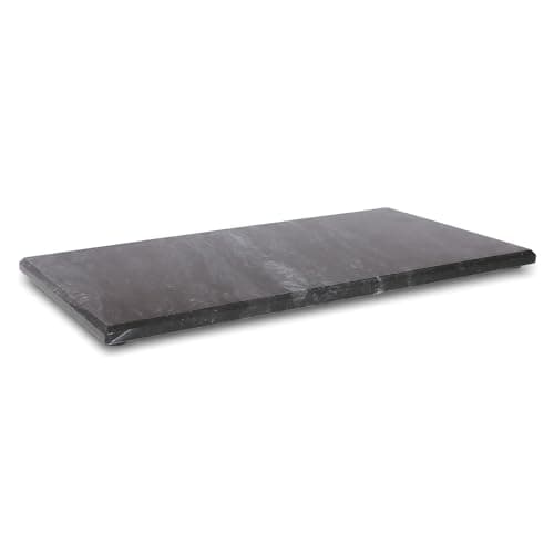 Image of Argon Tableware Marble Serving Board - 32.5 x 17.5cm - Black Natural Stone Charcuterie, Cheese & Tapas Platter with Non-Slip Feet for Home, Café & Restaurant Use