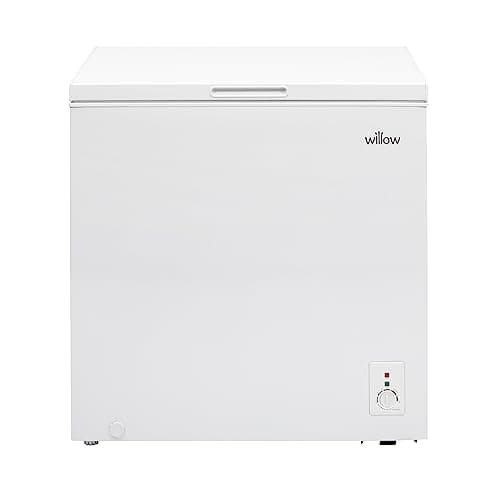 Image of Willow W198CFW 199L Freestanding Chest Freezer with Removable Storage Basket, Adjustable Thermostat, 4* Freezer Rating, Low Noise - White