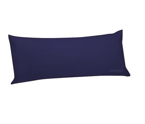 Image of AIMANE® Long Bolster Pillowcase Cover - Body Pillow Neck Support - Orthopaedic Bolster Pillowcase Cover Nursing Pregnancy Support Long Pillowcases (King 5FT, Navy)