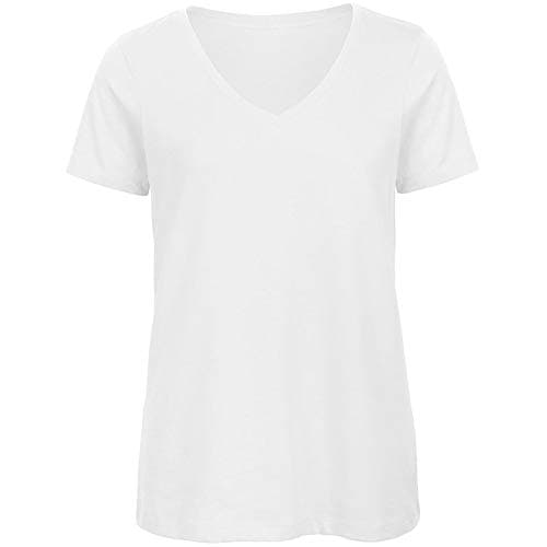 Image of B&C Womens/Ladies Favourite Organic Cotton V-Neck T-Shirt (S) (White)