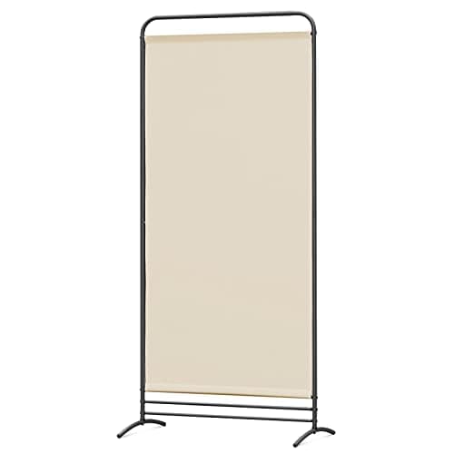 Image of Angel Living 1 Panel Room Divider, Privacy Screen Composed of Polyester Fabric and Sturdy Iron Frame, Freestanding Room Partitions for Office Bedroom Study 81 x 50 x 180cm (Beige)