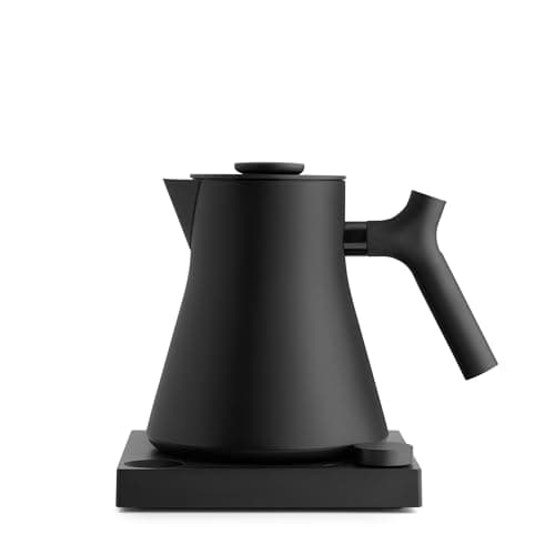 Image of Fellow Corvo EKG Pro Electric Tea Kettle - Quick Heating, Precise Temperature Control, Scheduling, Built-in Brew Timer - Matte Black - 0.9 Liter, UK