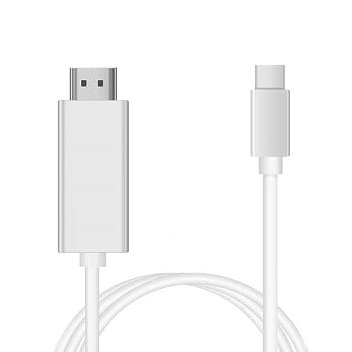 Image of INF USB-C to HDMI Adapter Cable, 4K UHD, 1080p Full HD, HDMI Cable for Laptop with USB-C, 2 Meters, White (white, one size)