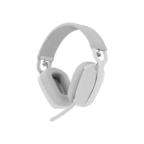 Image of Logitech Zone Vibe Wireless Headset mit Adapter USB-C via Bluetooth, ohrumschließend -Zertifiziert für Microsoft Teams, Grauweiß