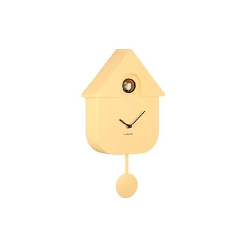 Image of Karlsson Pendulum Modern Wall Cuckoo Clock (Soft Yellow - KA5768LY)