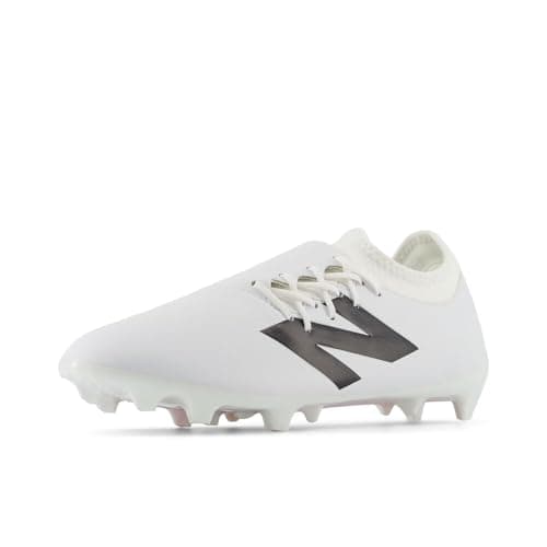 Image of New Balance Unisex-Adult Furon Dispatch Fg V7+ Soccer Shoe, White/Black/True Red, 9.5 Wide Women/8 Men