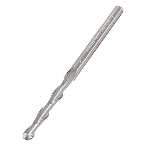 Image of Trend CNC Bullnose Spiral Up-Cut Router Cutter, 4mm Shank, 4mm Cut Diameter & 32mm Cut Length, Solid Tungsten Carbide, CNC/302X4STC