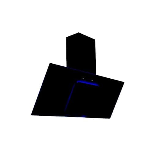 Image of Cookology Essentials AEHBLUE90BK Extractor Hood 90cm - Angled Chimney Cooker Hood Wall Mounted - Blue LED Strip Lighting - 3 Speeds - Touch Controls - 371.5 m3/hr Air Flow - Black