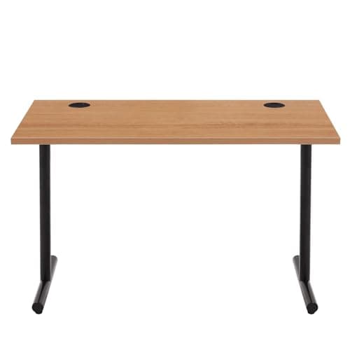 Image of Amazon Basics Office Computer Desk, Beech Desktop and Black Frame, Rectangular, Simple Assembly, 120 x 60 x 73.6 cm