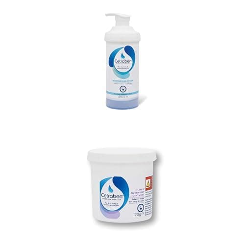 Image of Cetraben Body Cream Moisturiser, (1 x 475ml) + Cetraben Ointment, For Dry Sensitive and Eczema Prone Skin, Dermatological Cream For Dry Skin, Relieves Dry & Itchy Skin, Prevents Flare-Ups, (1 x 120g)