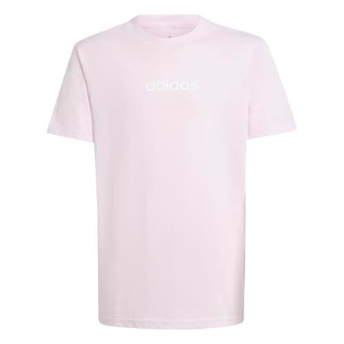 Image of adidas Unisex Kids Essentials Linear Logo T-Shirt, Clear Pink/White, 13-14 Years