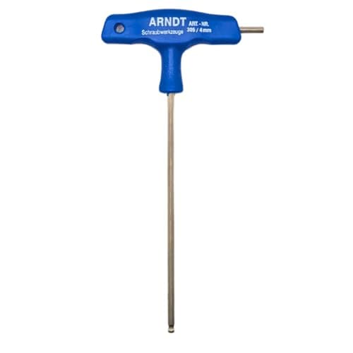 Image of ARNDT Germany 4mm T-Handle Ball End Allen Key Hex Key | Chrome Vanadium Steel | Metric Hexagonal Wrench with Ergonomic Grip | Professional T Bar Hex Key for Mechanics & DIY