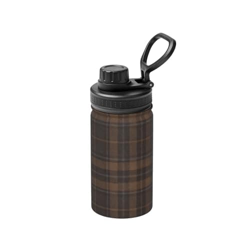 Image of 12 oz Stainless Steel Vacuum Water Bottle Fraser Hunting Tartan Plaid Lightweight Sports Flask