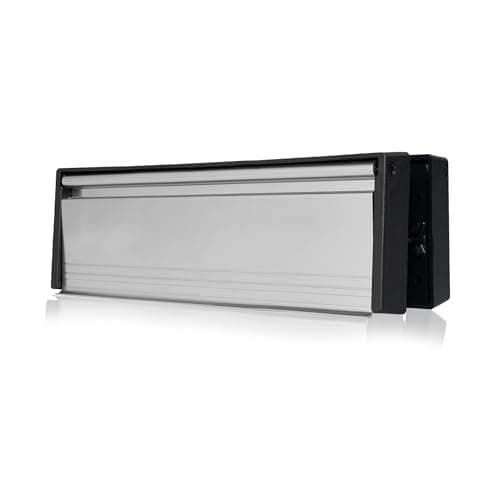 Image of Xfort MailPlate 12" Letterplate Satin Chrome, Premium Draught Proof Postal Letterbox, Telescopic Sleeved Letter Box for uPVC Doors with 20-40mm Door Thickness