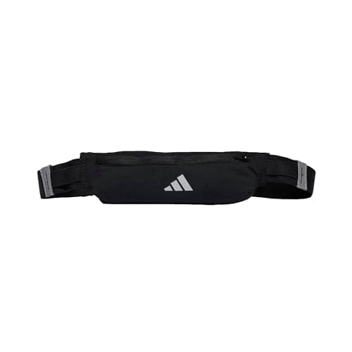 Image of adidas Unisex Running Belt Waist Bag, Black/Reflective Silver, One Size