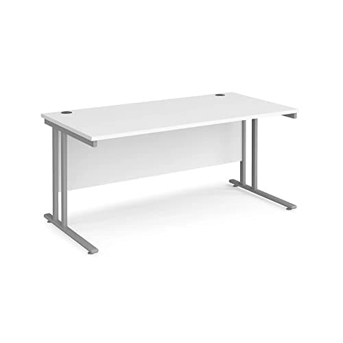 Image of DAMS Maestro 25 SL straight desk 1600mm x 800mm - silver cantilever frame, white top