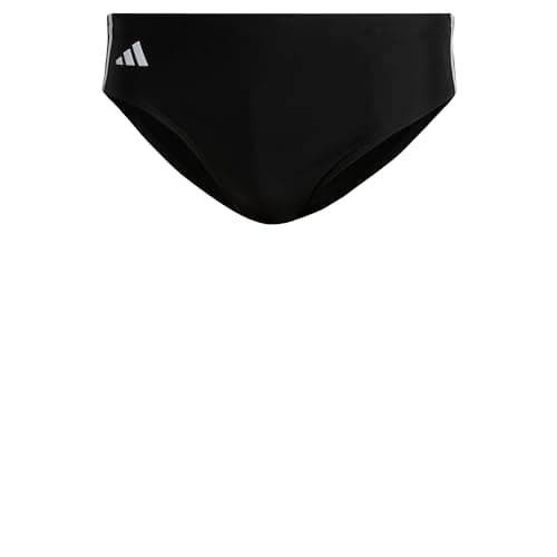 Image of adidas Men's Classic 3-Stripes Swim Trunks, Black/White, S