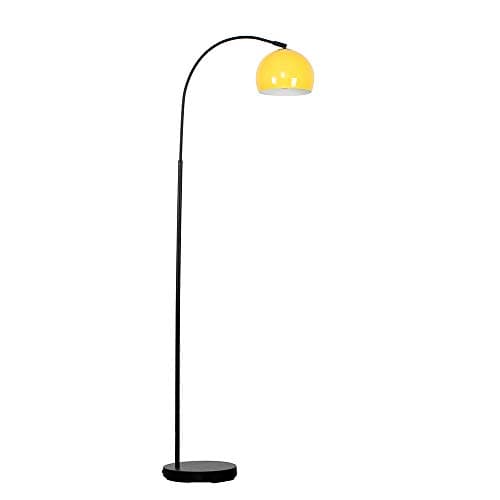 Image of MiniSun | Modern Designer Style Black Floor Lamp with a Gloss Yellow Shade | Floor Lamps & Torchieres, Home Décor & Improvement Essential | Includes 6W LED E27 Light Bulb
