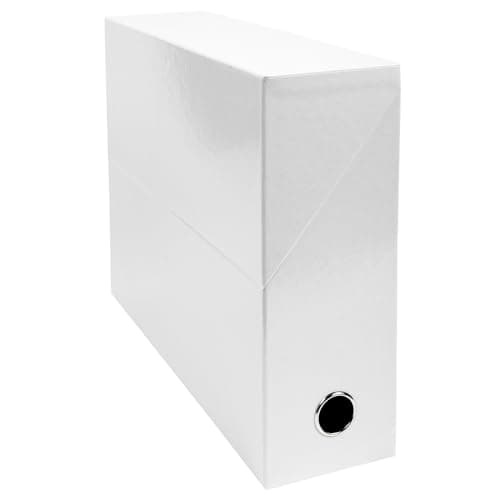 Image of Exacompta - Ref 89931E - Iderama Collection - Transfer Box - 250 x 330 x 90mm in Size, Suitable for Holding A4 Documents, Premium Plastic-Coated Pressboard - White