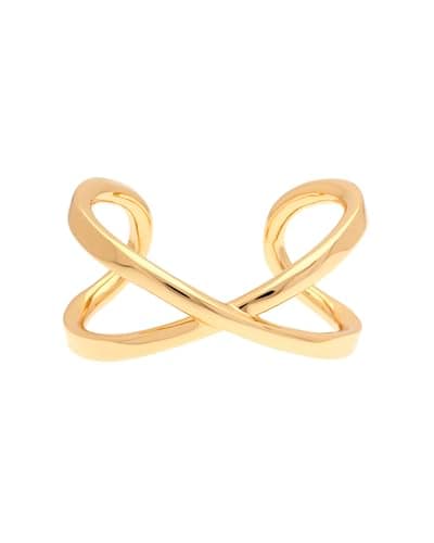 Image of Karen Millen Criss-Cross Cuff Bracelet For Women (Gold)