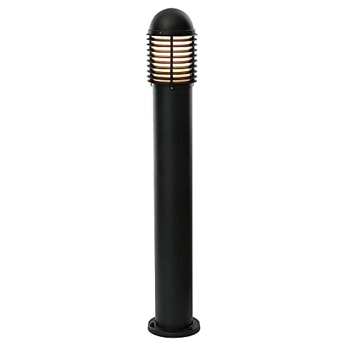 Image of National Lighting IP44 Rated Louvred Bollard Light - 1000mm Outdoor Garden Patio Porch Driveway Lights - Black Garden Lamp Post - 9W 240V LED ES E27 (Not Included)