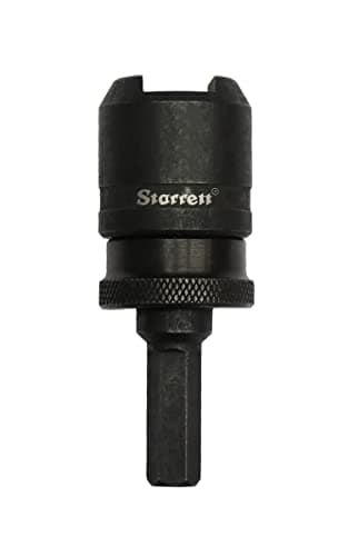 Image of Starrett Holesaw Arbor Adaptor - A6 Kwik-Change Chuck Hex Shank For 14-30mm Hole Saws - Quick Change Steel Mandrel