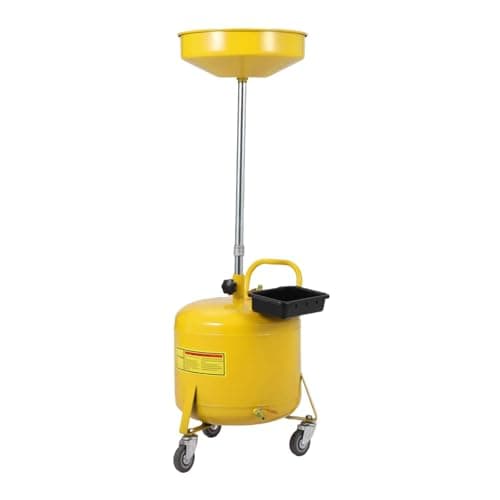 Image of 8 Gallon Waste Oil Drain Tank, Air Operated Pneumatic Oil Drainer with 15" Funnel, Portable Oil Collection Container, Adjustable Height 28"-62", 360° Swivel Wheels & Toolbox for Garage & Auto Repair