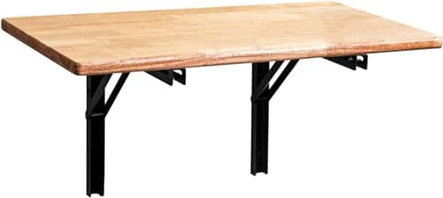 Image of Wallmaster Wall Mounted Folding Workbench Heavy Duty Fold Down Table Utility Bench Solutions Laundry Shelf Wall Desk with Metal Shelf Bracket (32 x 18)