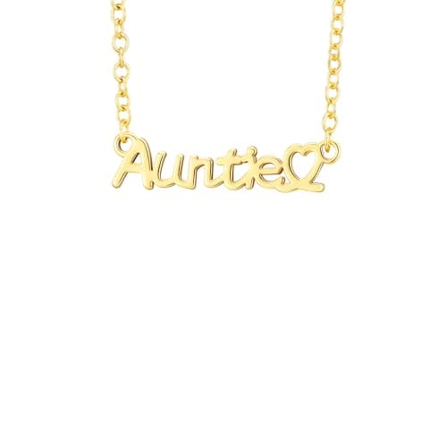 Image of Avotto Auntie Birthday Gifts for Women Girls, Adjustable Gold Name Necklace Gifts for Auntie Gold Necklace Gifts
