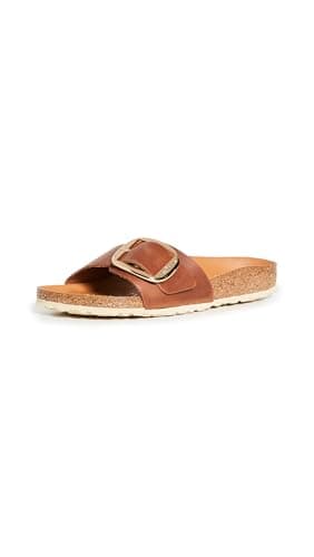 Image of Birkenstock Women's Madrid Big Buckle Sandals, Cognac, 5 Medium US