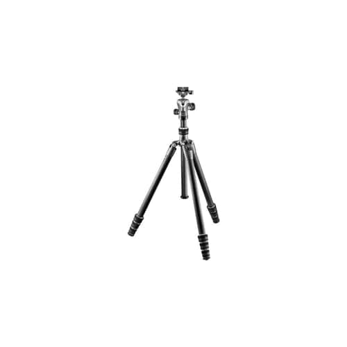 Image of Gitzo GK1545T-82TQD Traveler Tripod with Center Ball Head - Compact, Foldable and Light with Short Column Included for Ground Level Shoots, Series 1-4 Sections, Carbon Fibre