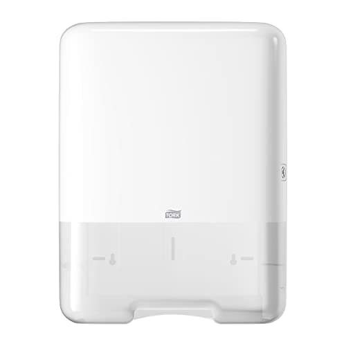 Image of Tork Singlefold/C-Fold Hand Towel Dispenser 553000 - H3 Paper Towel Dispenser - Slim, One-at-a-Time Dispensing, White
