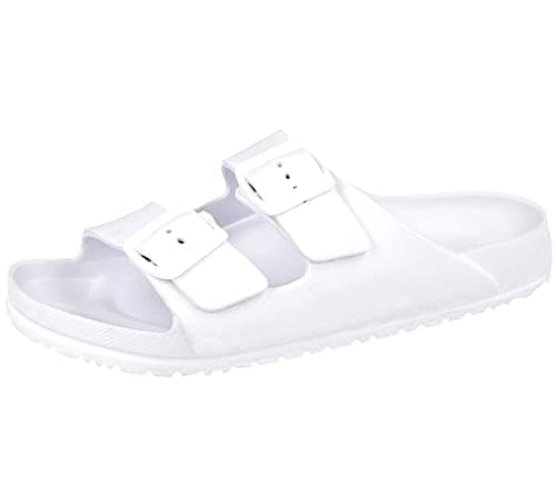 Image of Yinka Shoes Ladies Double Buckle EVA Sandals (White, uk_footwear_size_system, adult, women, numeric, medium, numeric_5)
