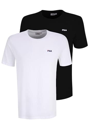 Image of FILA Men's Brod Tee/Double Pack T-Shirt, Black-Bright White, 3XL
