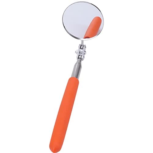 Image of Xingrun Automotive Telescopic Inspection Mirror Round Handle Mechanics Mirror 23-72cmTool Stainless Steel Universal Folding Telescopic Round Mirror for Mechanics Cars maintenance 50mm Diameter,Orange
