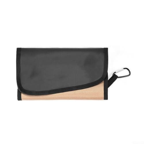 Image of Compact Lure Storage Pouch Made of PVC with Flip Style Opening External Pocket and Sealed Detachable Compartments (Beige)