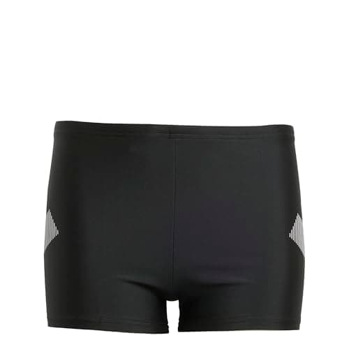 Image of adidas Boy's Big Bars Swim Boxers, Black, 9-10 Years