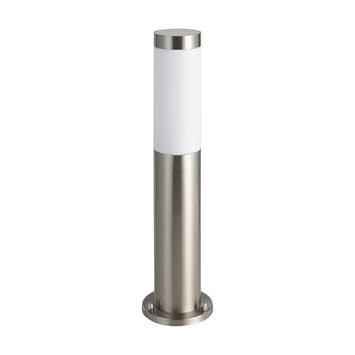 Image of Eglo Helsinki Outdoor Lamp, Electric Garden and Driveway Outside Bollard Light, Stainless Steel and Plastic Lighting in Silver and White. E27 Socket, IP65