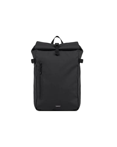 Image of Sandqvist Stream Slim Rolltop Backpack 14”, 20L, Black, Waterproof Laptop Backpack, 14" Laptop Compartment, Recycled Materials