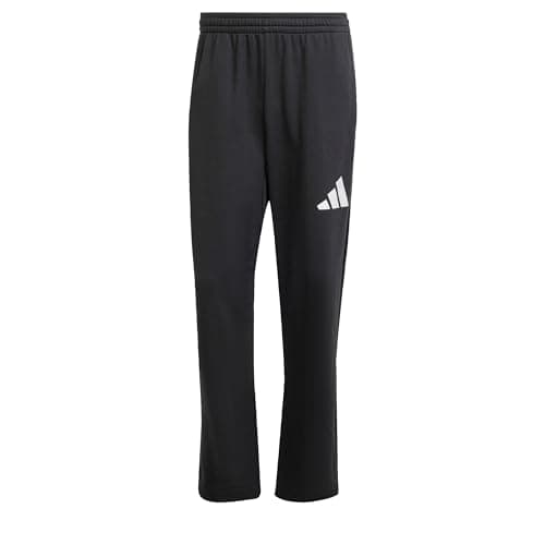 Image of adidas Men's Essentials Wide Leg Three BAR Pant, Black/White, M