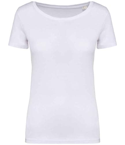 Image of Earth Wardrobe 100% Organic Cotton Women's T-Shirt – Soft Short Sleeve Crew Neck Casual Basic Tee – Sustainable Everyday Top – XS–XXL White
