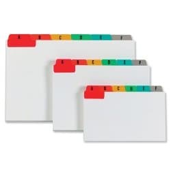 Image of Concord TS-110574 Reinforced A-Z Guide Card with Tabs, 152mm x 102mm, White