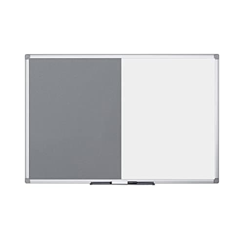 Image of Bi-Office Combination Board Maya, Grey Felt/Magnetic, Aluminium Frame, 90 x 60 cm