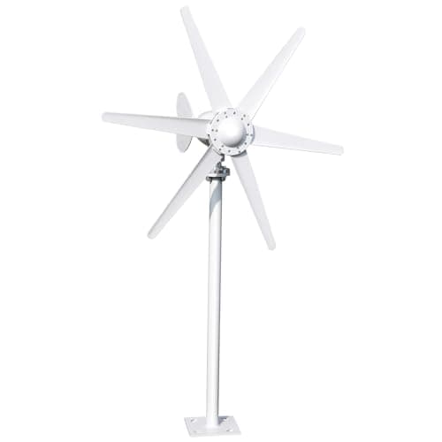 Image of 800W Wind Turbine Generator 12V/24V Kit, 6 Blade Wind Power Generator with Built-In Controller, Three-Phase AC Wind Energy System for Home Farm Caravan Boat (White)
