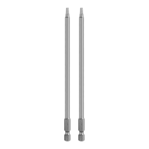 Image of sourcing map 2pcs Square Screwdriver Bit SQ2 1/4" Hex Shank 150mm/6 Length Magnetic 4 Point Hex Bits S2 Steel Industrial Grade Electric Screw Driver Bit 6mm Rod